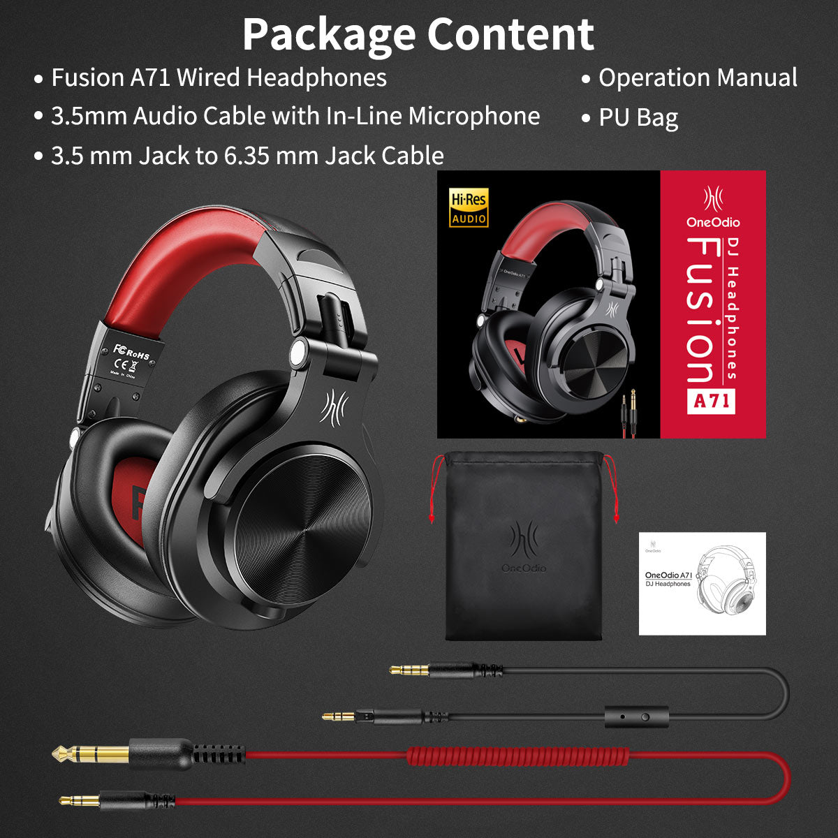 ONEODIO FUSION A71 BLACK-RED