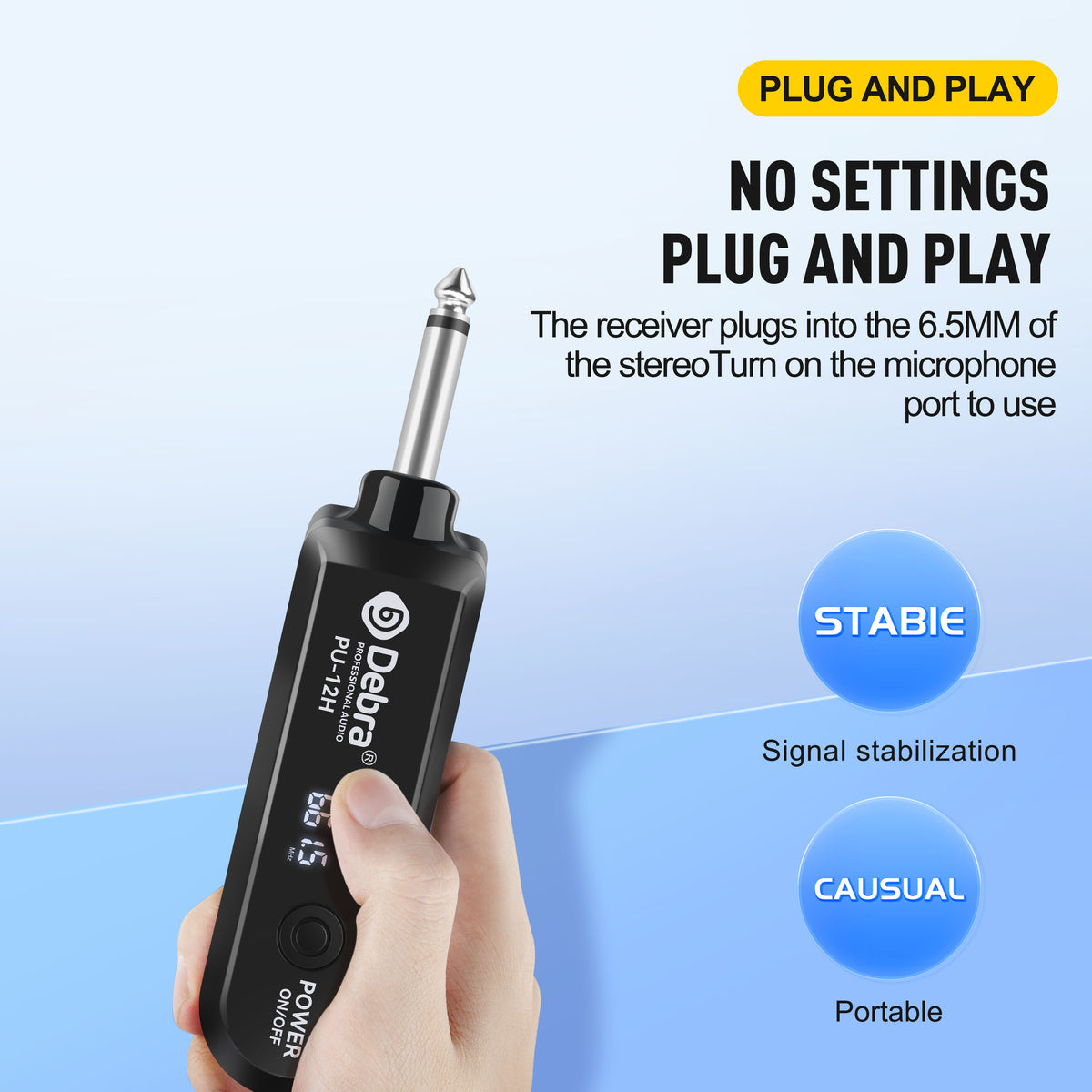 Debra PU-12H Portable UHF Wireless Microphone System