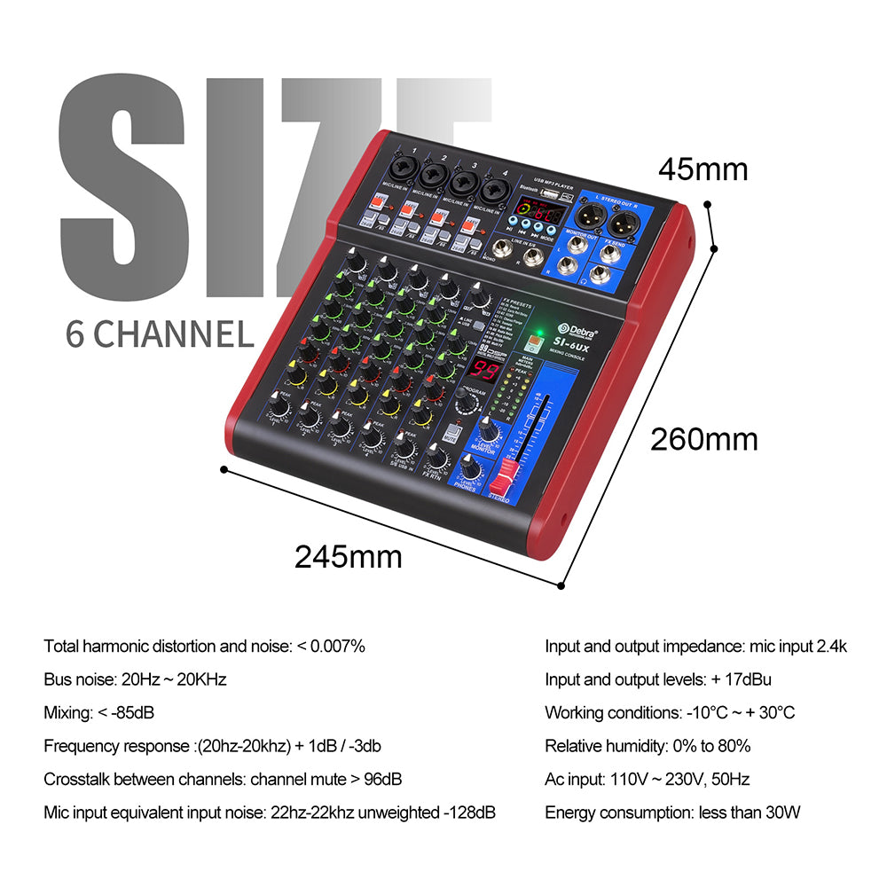 Debra SI-6UX Audio Mixer