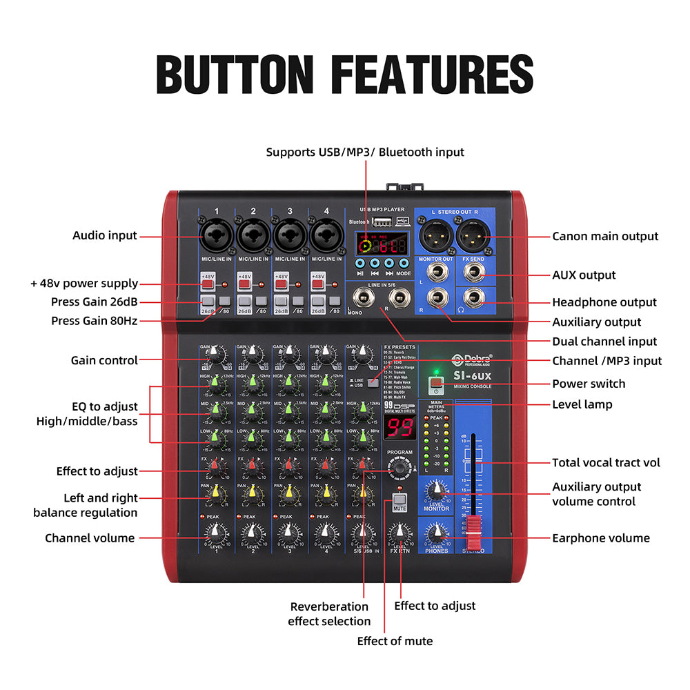 Debra SI-6UX Audio Mixer