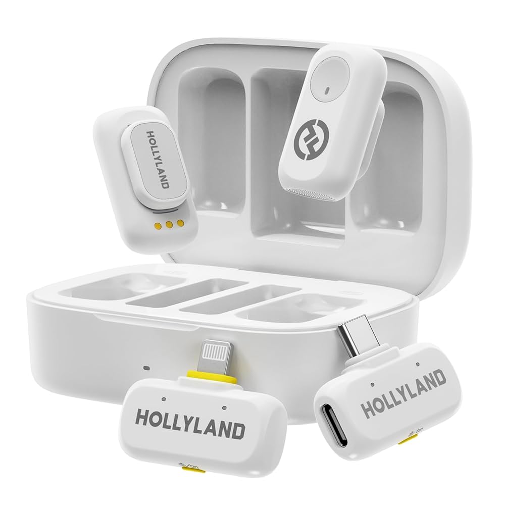 Hollyland A1 Combo - Wireless Lavalier Microphone for iPhone & Android