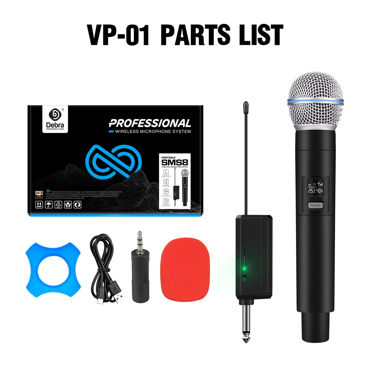 Debra VP02 VHF Portable Wireless Microphone