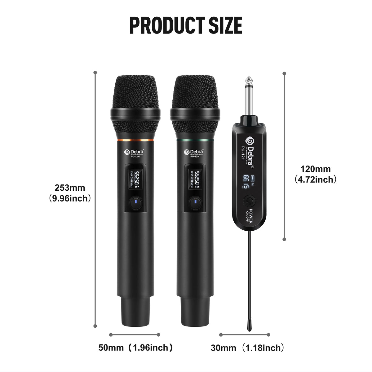 Debra PU-12H Portable UHF Wireless Microphone System