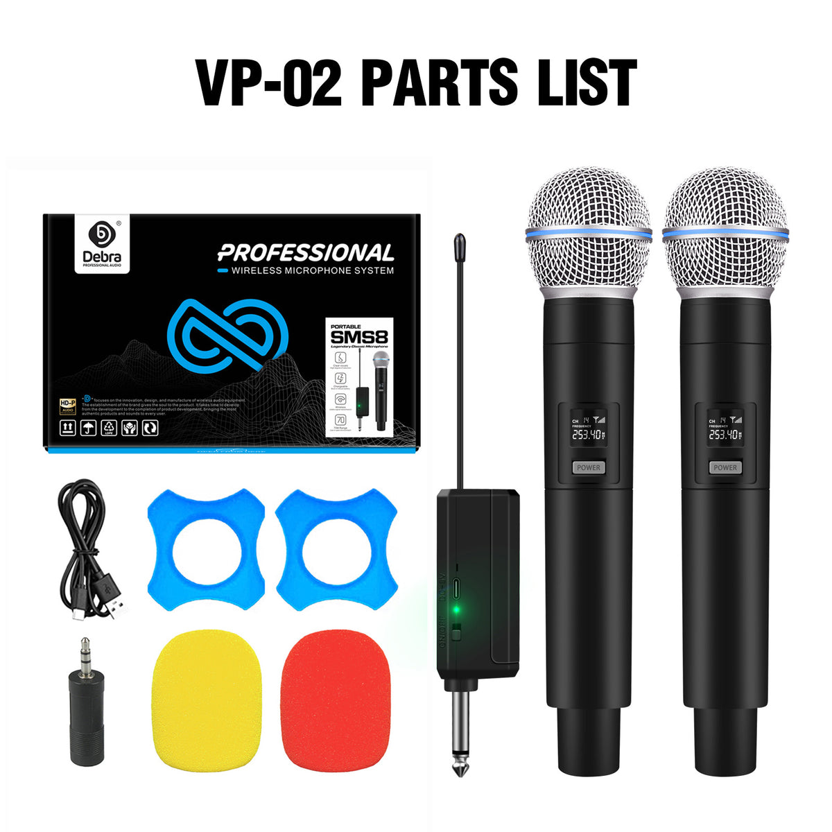 Debra VP02 VHF Portable Wireless Microphone