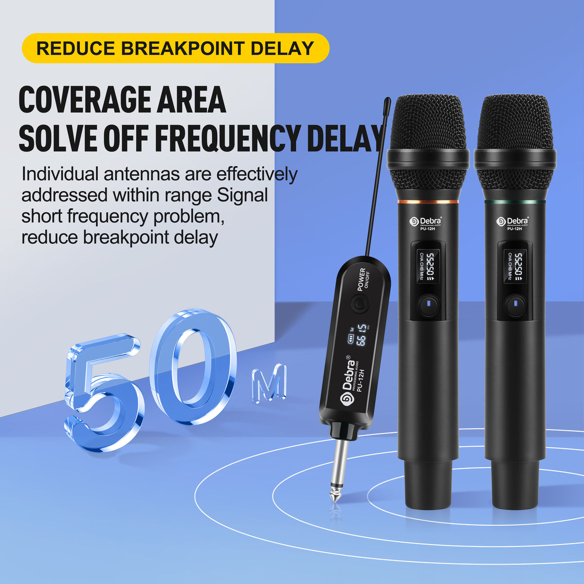 Debra PU-12H Portable UHF Wireless Microphone System