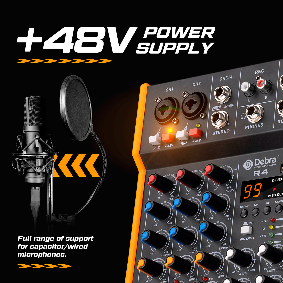 Debra R4 Audio Mixer With 99DSP