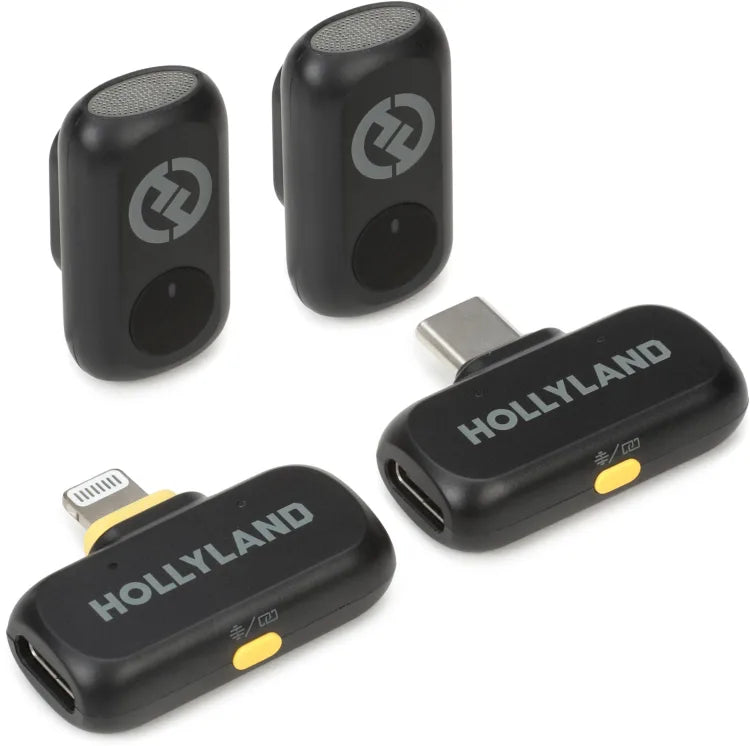 Hollyland A1 Combo - Wireless Lavalier Microphone for iPhone & Android